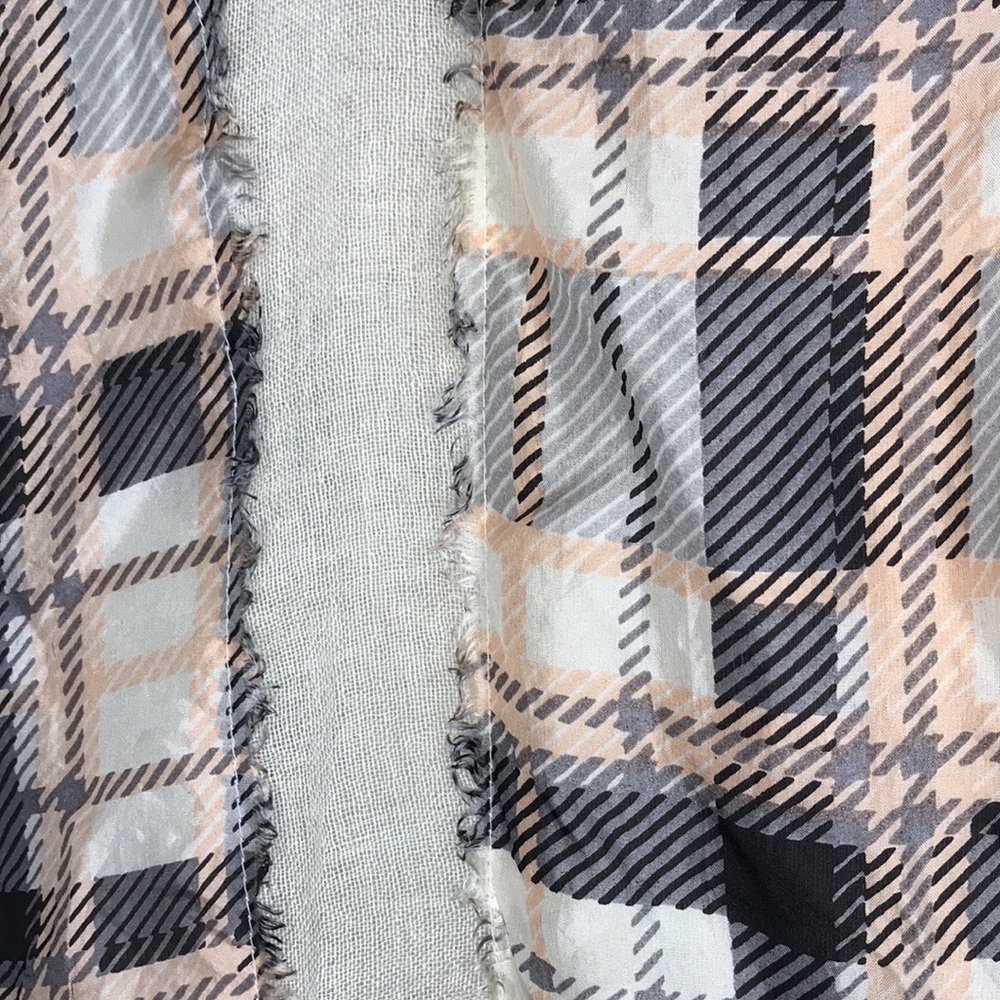 Silk Plaid Patchwork Blanket Scarf - image 4